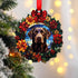 Labrador Chocolate Wreath Christmas Decoration